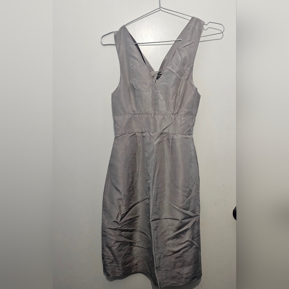 J.Crew - Gray/Silver Sleeveless Silk A-Line Dress - Lined - Size 0